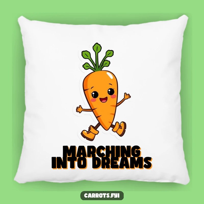 Funny Marching Carrot Pillow: Soft & Hilarious Cushion for Proud, Cozy Comfort