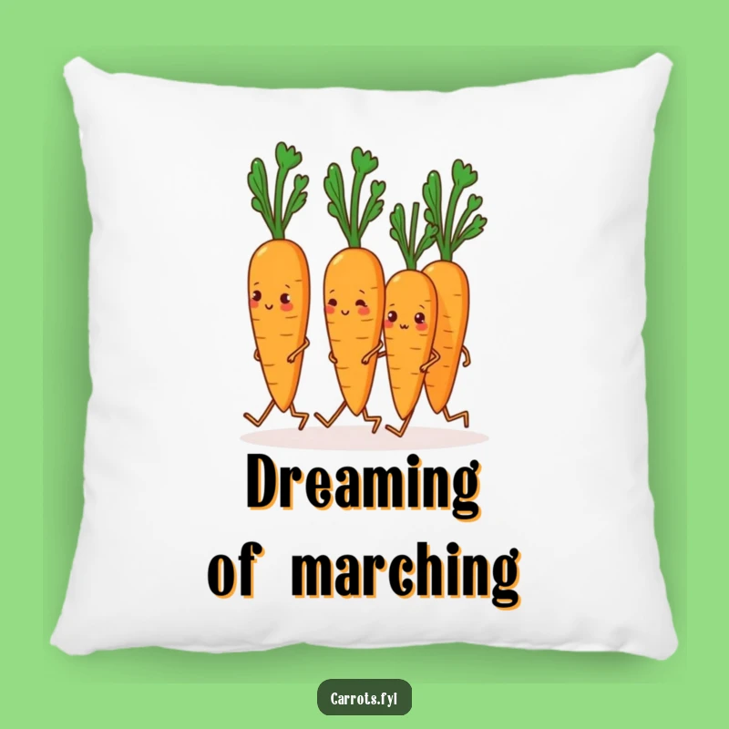Funny Marching Carrots Pillow: Cozy Comfort for the Hilarious Veggie Crew Gift