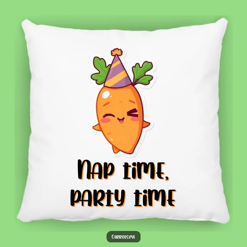 Funny Winking Carrot Party Pillow - Comfy & Hilarious Home Decor Gift