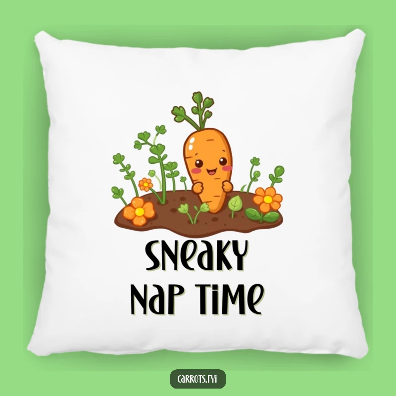 Funny Mischievous Carrot Pillow - Soft Sneaky Veggie Character Accent