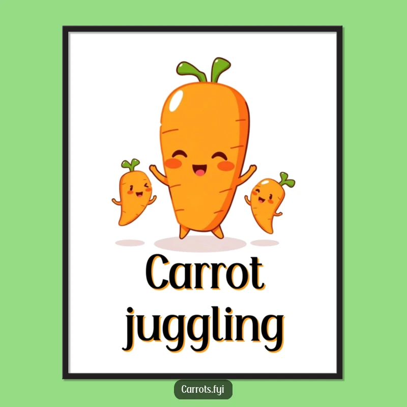 Funny Juggling Carrot Digital Art - Instant Whimsy with this Hilarious Veggie Download!