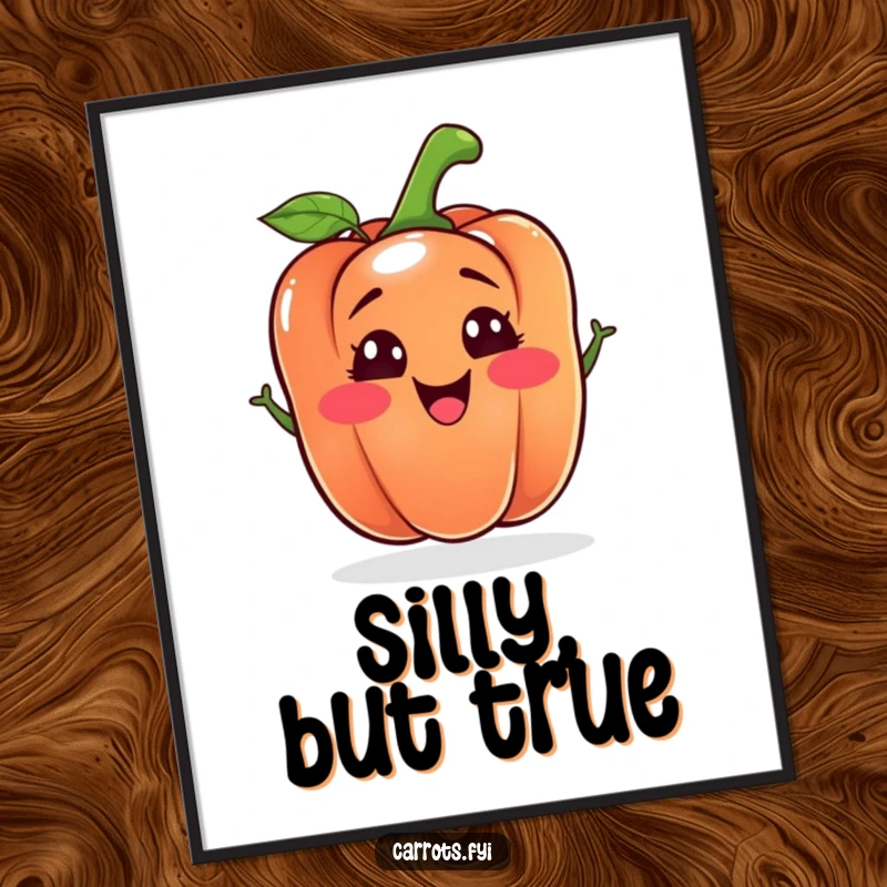 Funny bell pepper digital art print of a happy, silly-faced vegetable character, ready to add a humorous and artistic touch to any space.