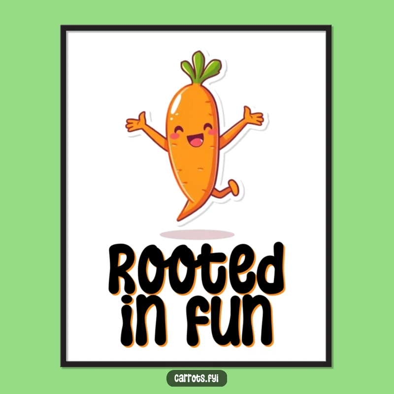 Funny Carrot Digital Art Print: Hilarious & Playful Decor for Instant Fun