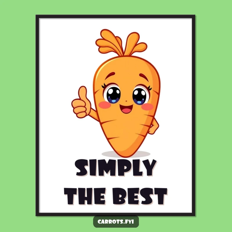 Funny Carrot Thumbs Up Digital Art - Happy Veggie Printable for Instant Positivity