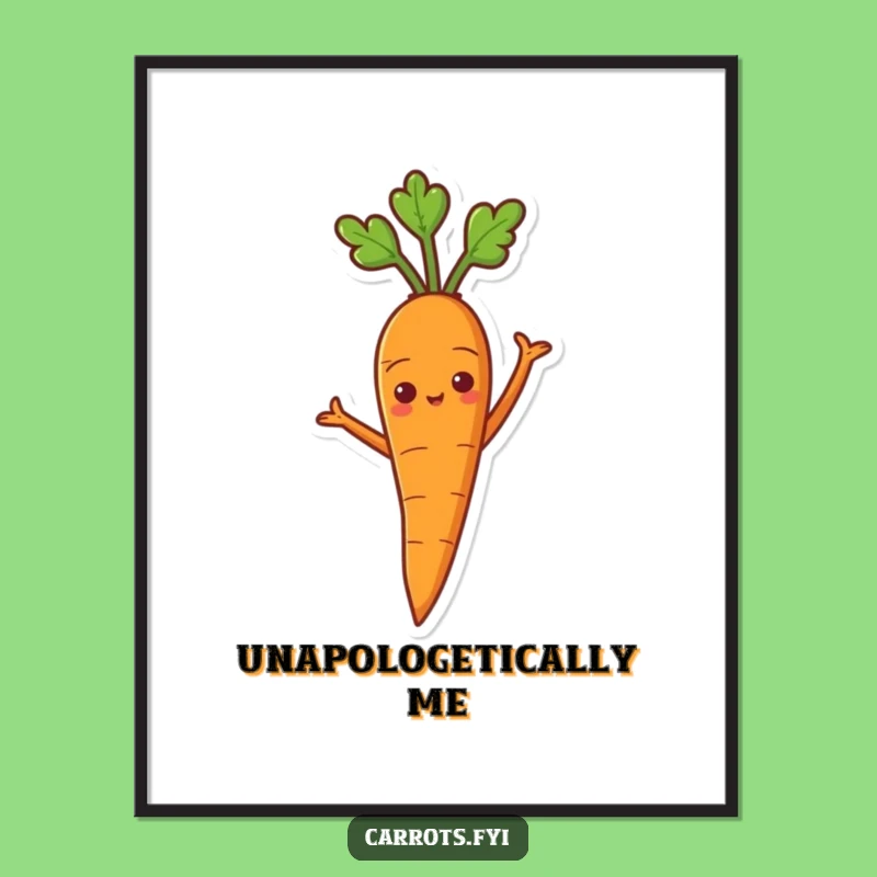 Funny Proud Carrot Digital Art - Confident Veggie Print for Instant Walls of Pride