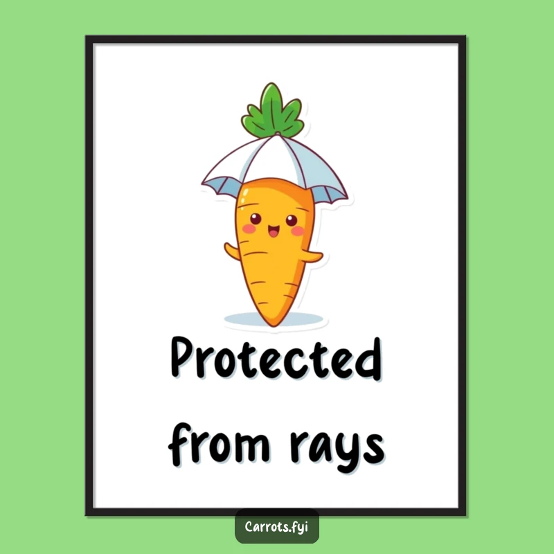 Funny Sunny Carrot Digital Art: Adorable Veggie Print for Instant Joy Gift
