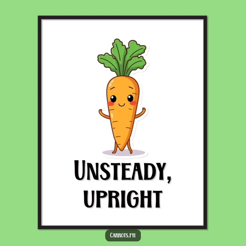 Funny Wobbly Carrot Digital Art: Instant Humor Download, Perfect Funny Gift Decor