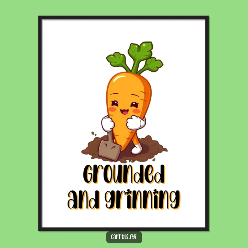 Funny Gardening Carrot Digital Art: Instant Download of Hilarious Garden Wall Decor