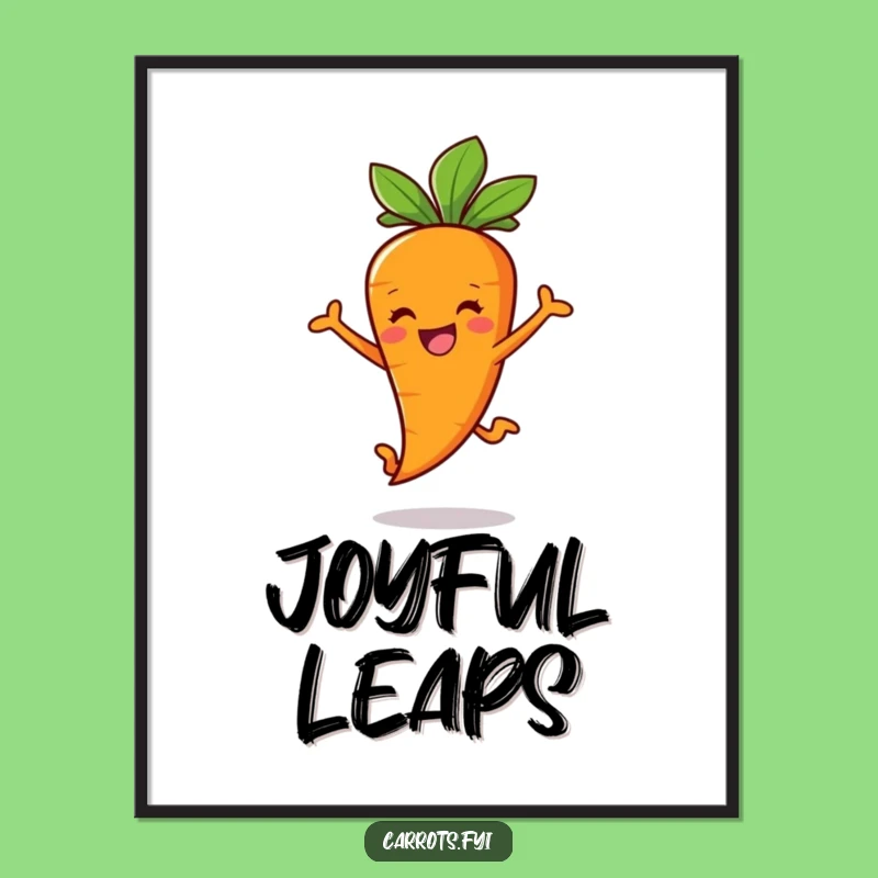 Funny Carrot Stick Leap Digital Art: Joyful Veggie for Energetic Decor