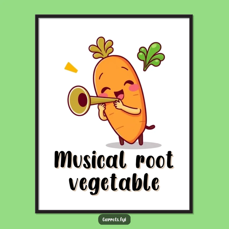 Funny Trumpet Carrot Digital Art: Hilarious Decor for Instant Cheer