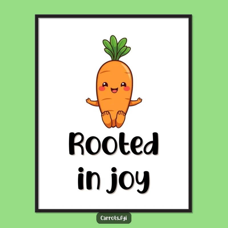 Funny Carrot Wiggle Digital Art - Smiling Veggie Printable for Instant Cheer