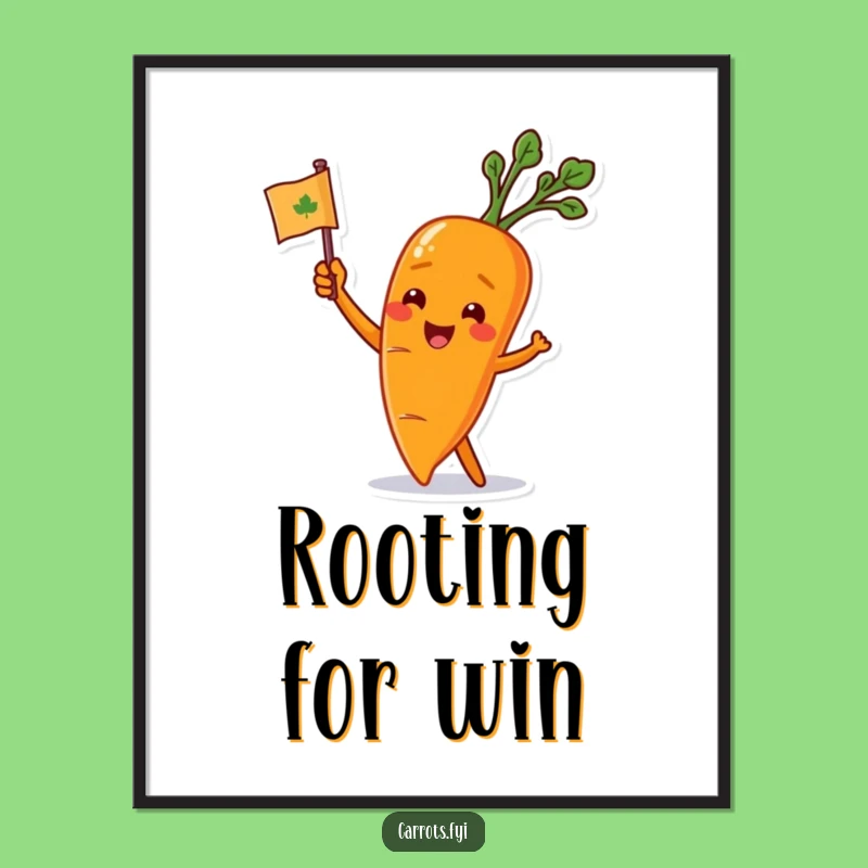 Funny Carrot Flag Digital Art: Instant Cheer for Your Walls