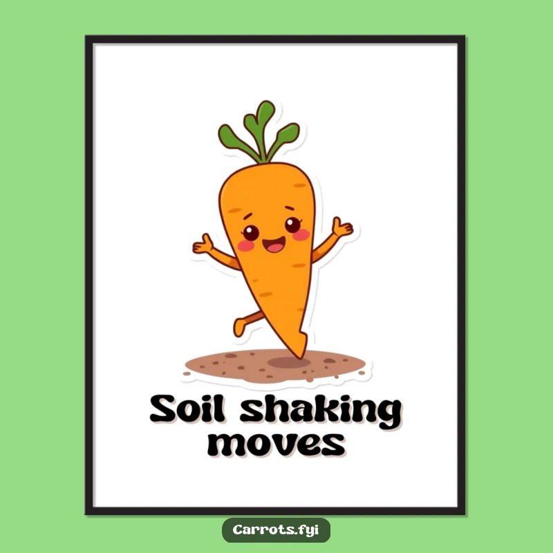 Funny Jigging Carrot Digital Art: Instant Veggie Humor Download, Joyful Wall Decor