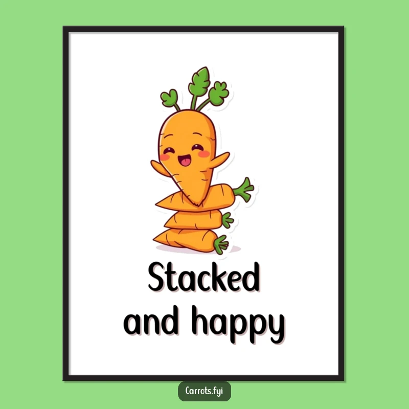 Funny Balancing Carrot Digital Art, Instant Veggie Stack Decor, Easy Funny Gift