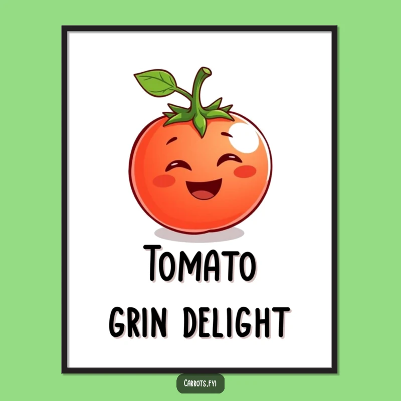Funny Tomato Digital Print: Cheerful Fruit Artwork, Instant Funny Gift