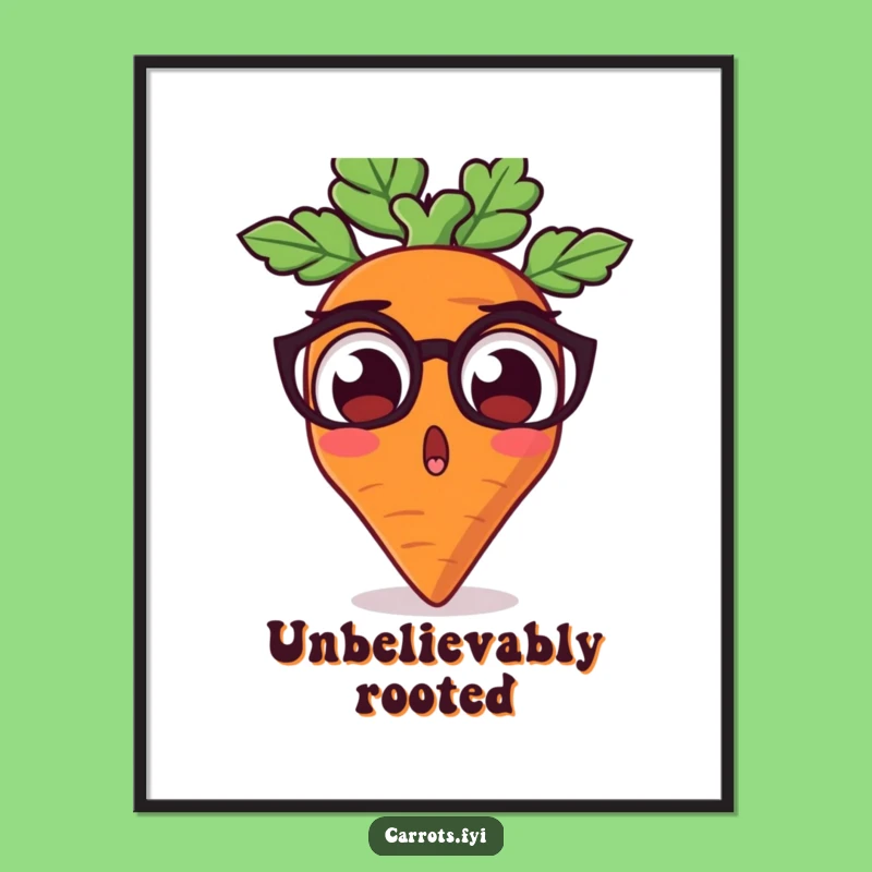 Funny Surprised Carrot Digital Print - Instant Wide-Eyed Veggie Art Gift