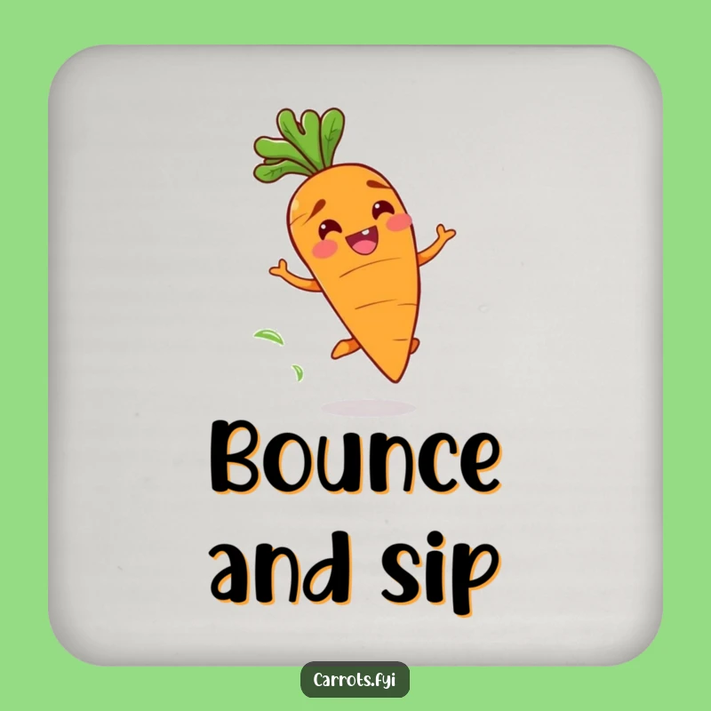 Funny Bouncing Carrot Drink Coaster - Add Playful Charm with this Hilarious Veggie Art!