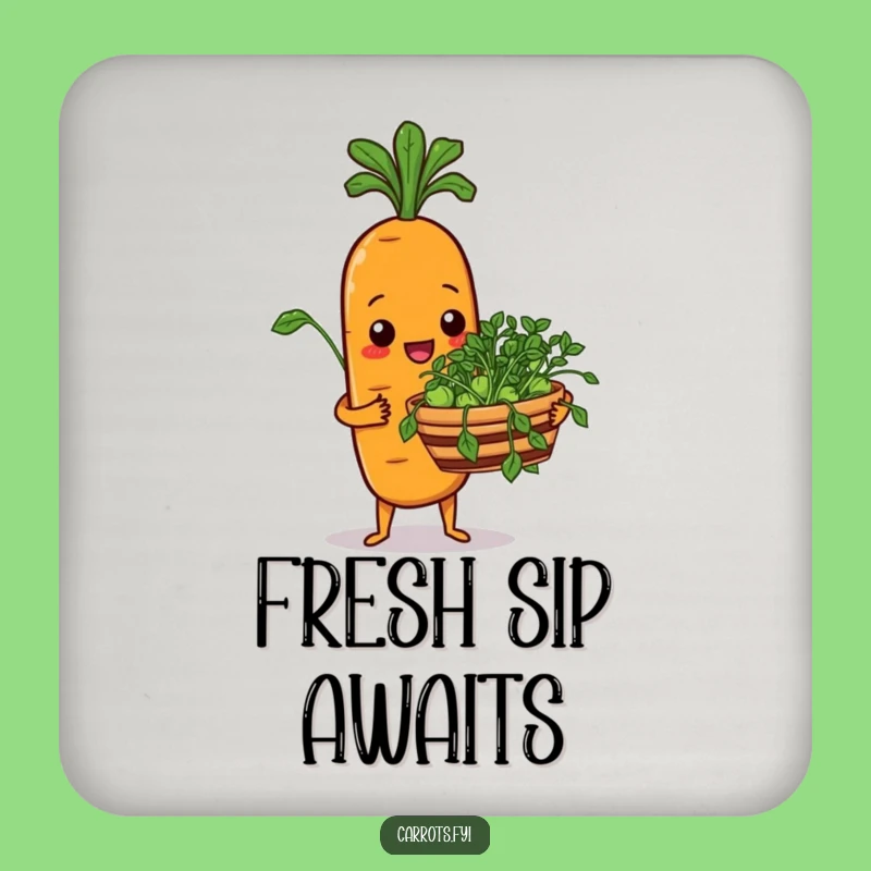 Funny Carrot Coaster: Protect Surfaces with Sprout Cheer Funny Gift