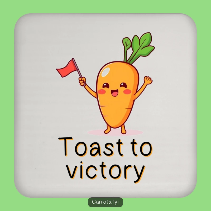 Funny Carrot Coasters: Waving Flag Kawaii Protection, The Ultimate Funny Gift!