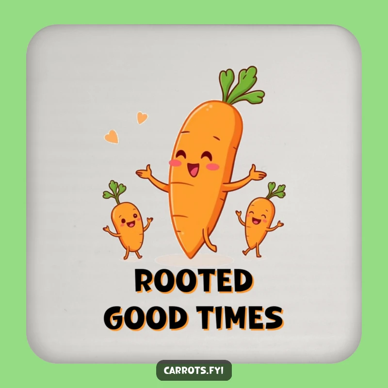 Funny Carrot Juggling Veggies Coaster - Protect Surfaces with Root Vegetable Humor