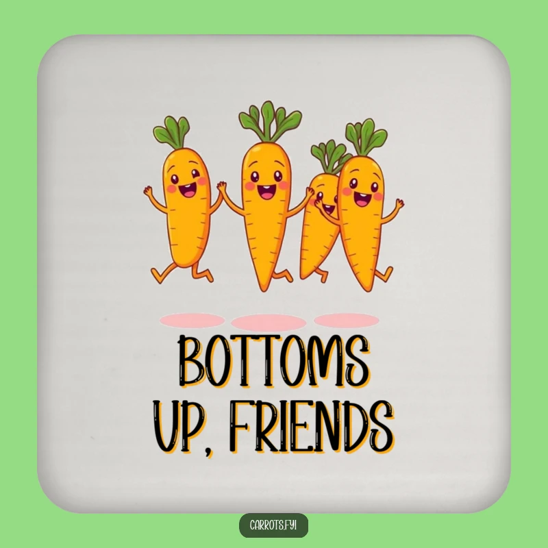 Funny Carrot Jump Squad Coasters: Protect Surfaces with Hilarious Veggie Charm!