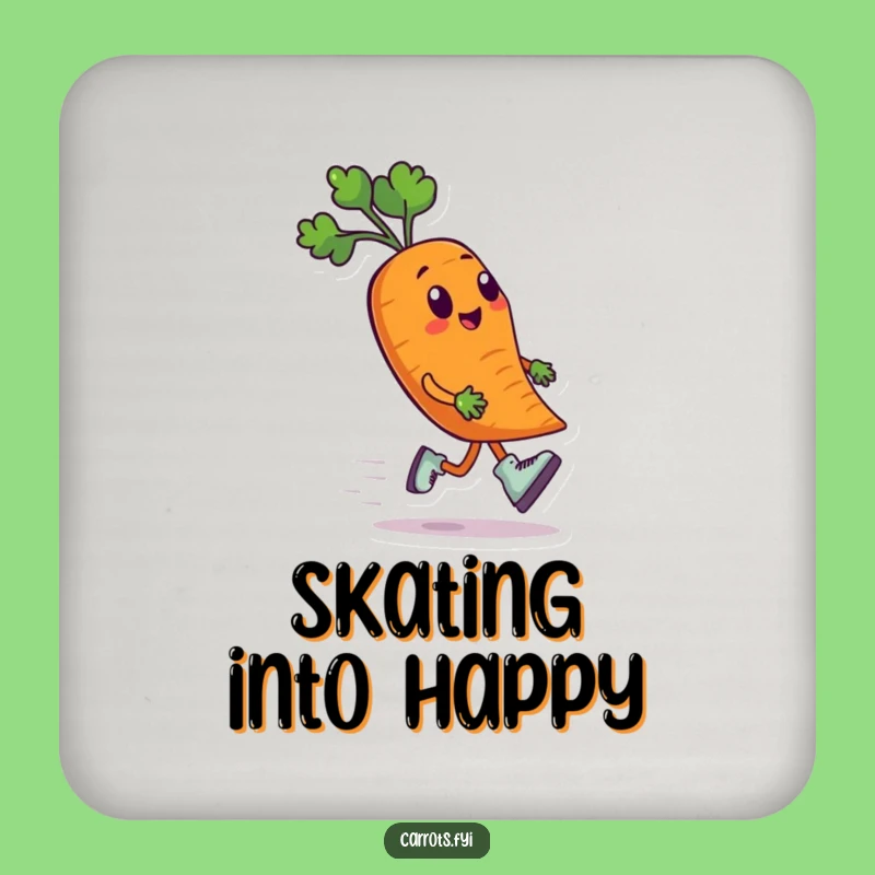 Funny Carrot Roller Skates Coaster - Protect Surfaces with Speeding Veggie Humor