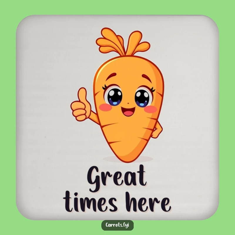Funny Carrot Thumbs Up Coasters - Happy Veggie Set, Protect Surfaces with Smiles