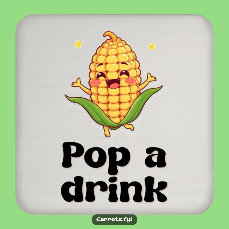 Funny Corn Kernel Spin Coaster: Joyful Drink Protector, Charming Humorous Gift Set