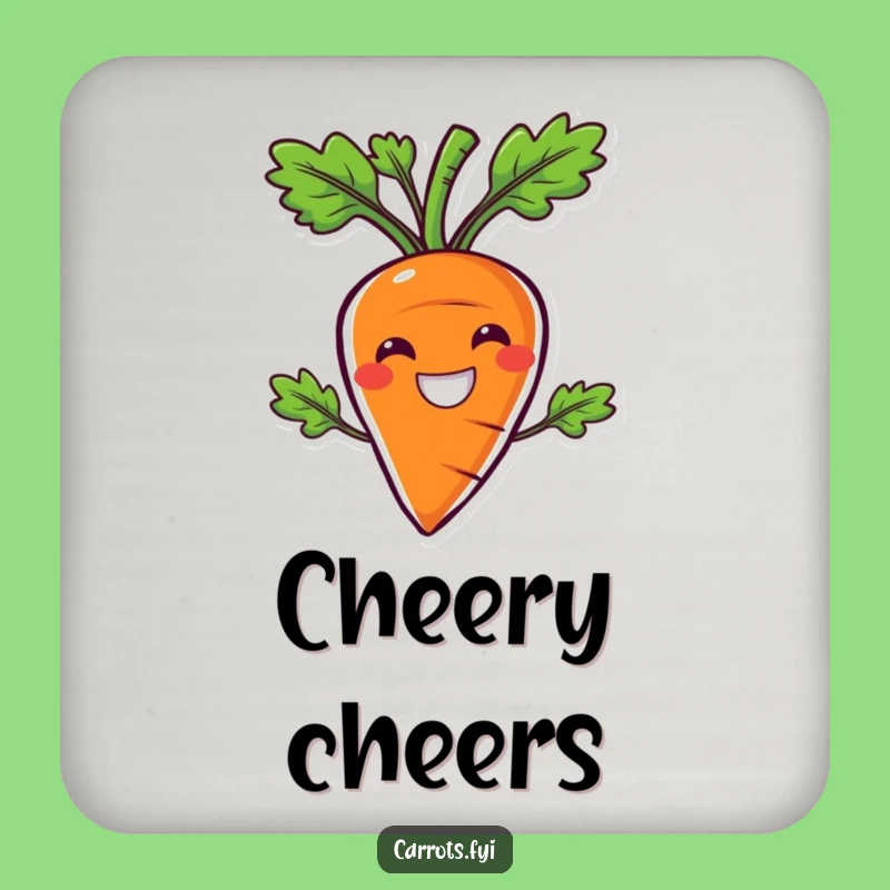 Funny Crunchy Carrot Smile Coaster, Whimsical Veggie Drink Mat, Tiny Funny Gift Decor