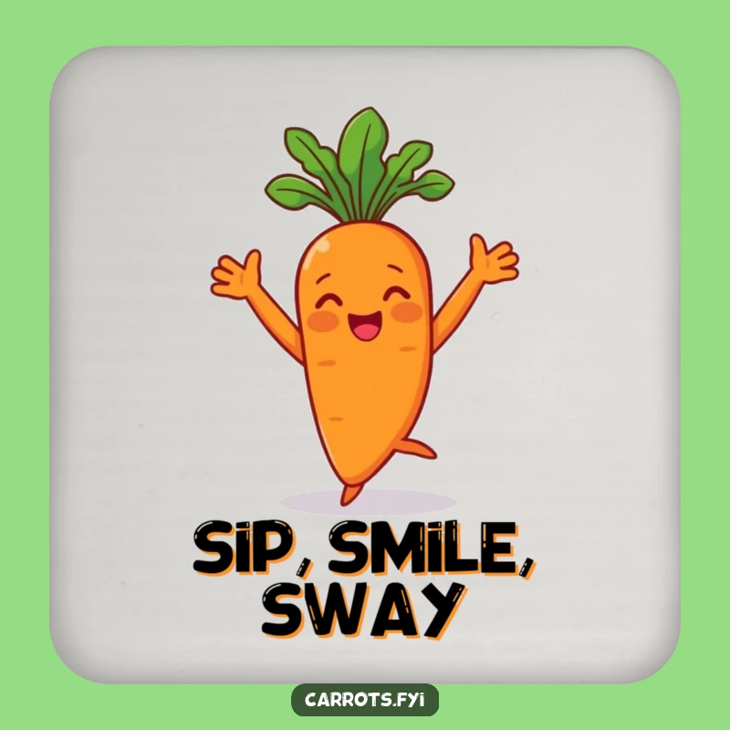 Funny Dancing Carrot Coaster, Veggie Groove Decor, Witty Funny Gift