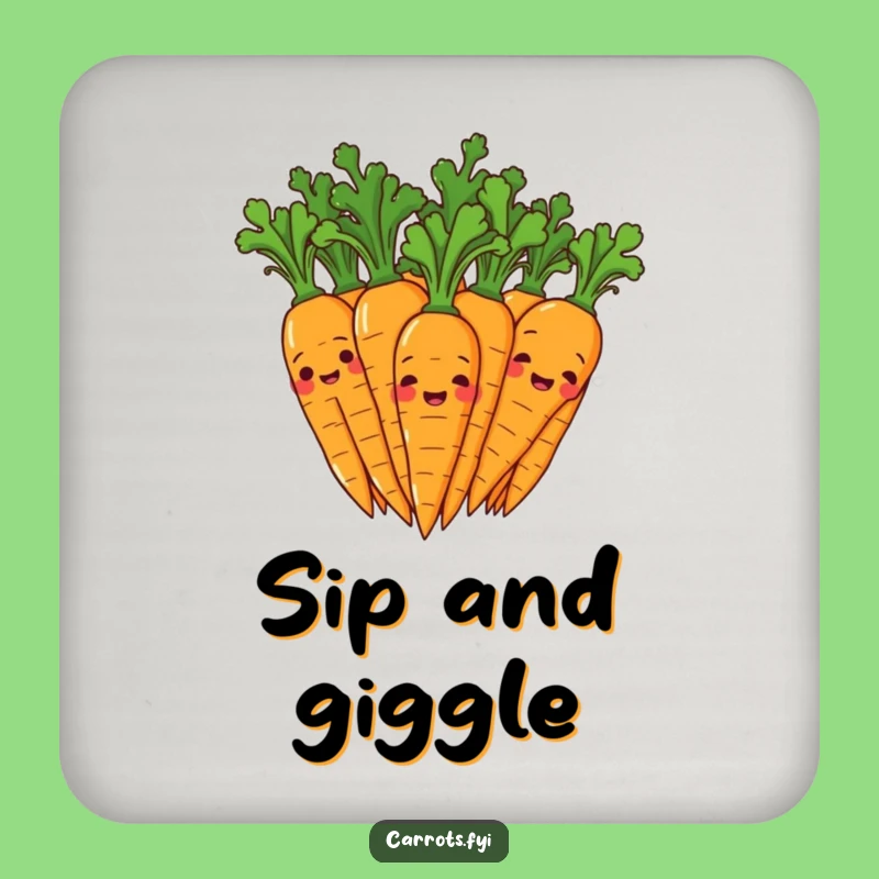 Funny Giggling Carrot Coasters: Protect Surfaces with Lively Veggie Fun!