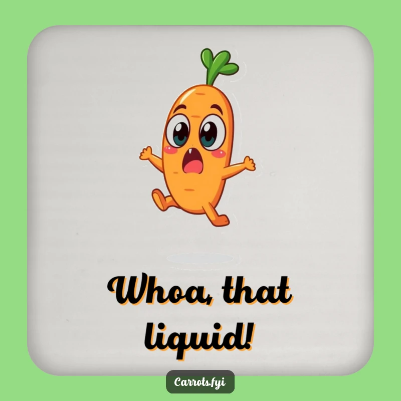 Funny Surprised Carrot Coaster, Veggie Shock Decor, Witty Funny Gift