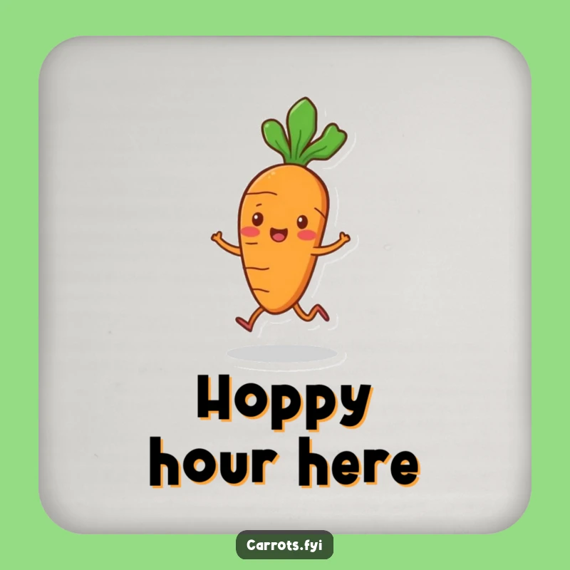Funny Carrot Hop Coasters - Playful Veggie Set, Protect Surfaces with Fun