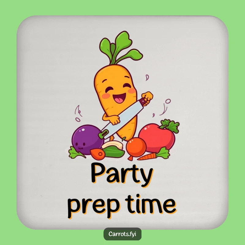 Funny Chopping Carrot Coasters - Hilarious Kitchen Prep Set