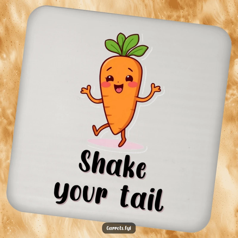 Funny Carrot Coaster: A coaster featuring a carrot character doing a hilarious, wiggling dance, adding fun.