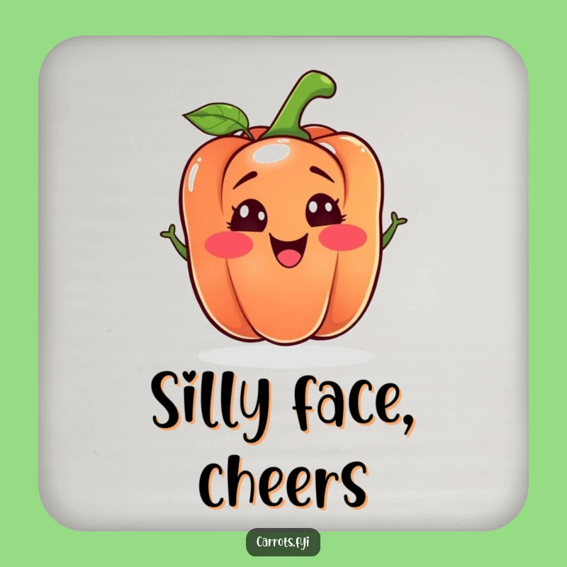 Funny Bell Pepper Drink Coaster: Silly Veggie Face Protector, Humorous Table Gift