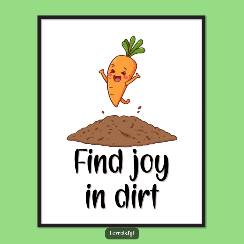 Funny Leaping Carrot Poster: Decorate Your Space with Hilarious Garden Art