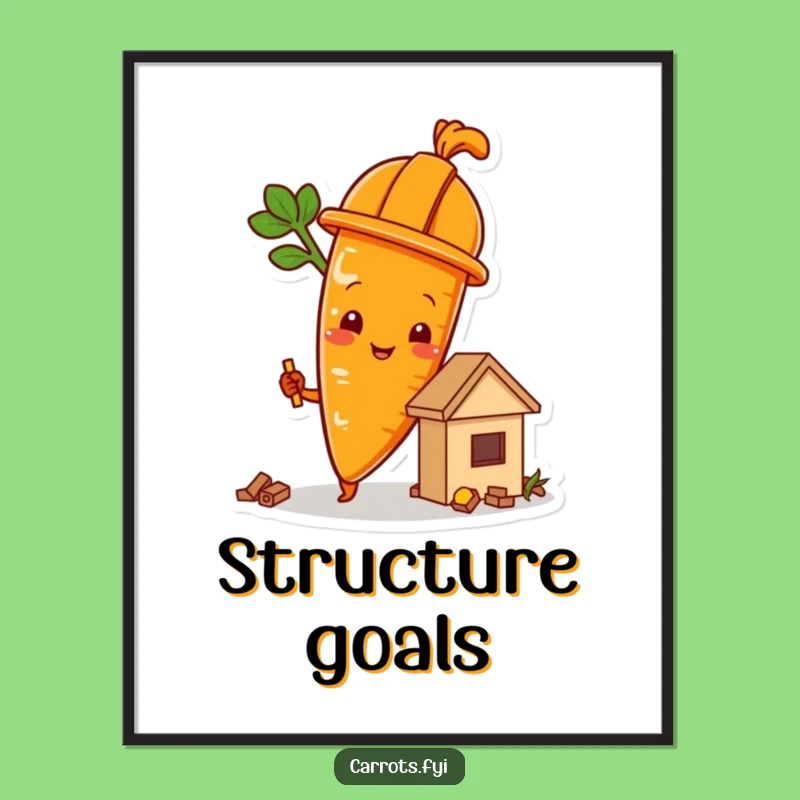 Funny Building Carrot Poster - Hilarious Construction Site Wall Art