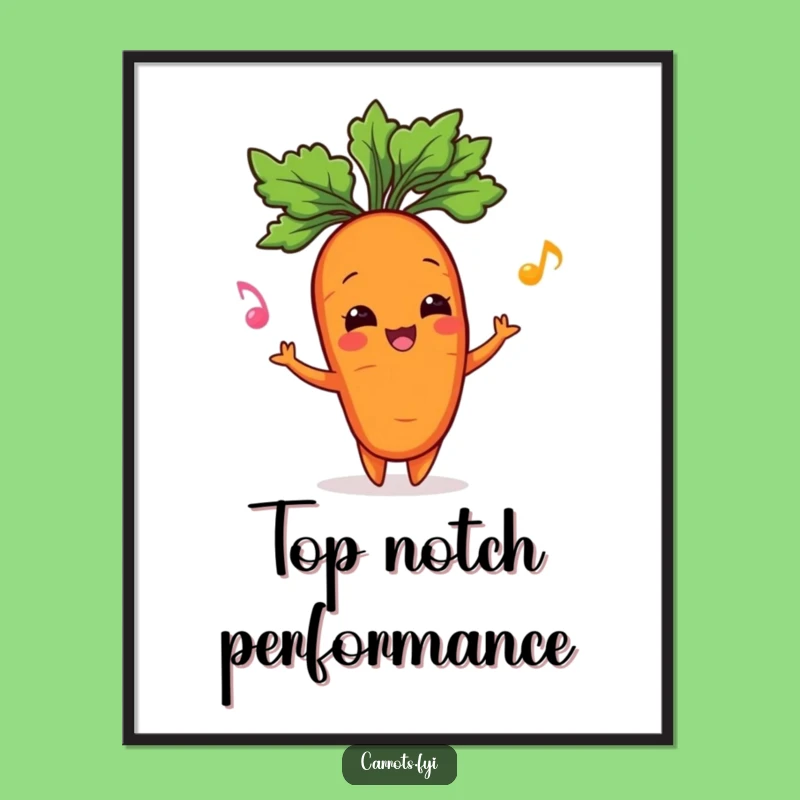 Funny Carrot Juggling Art Poster - Whimsical Garden Character Decor Gift