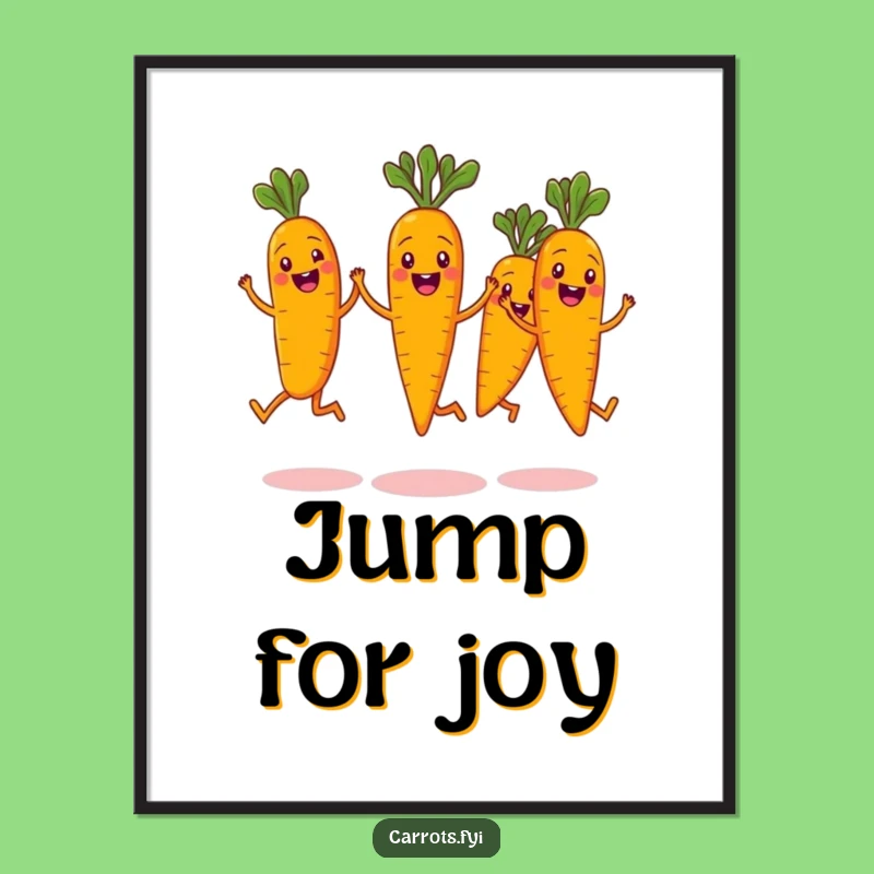 Funny Carrot Jump Squad Poster: Vibrant & Hilarious Veggie Art for Your Walls!