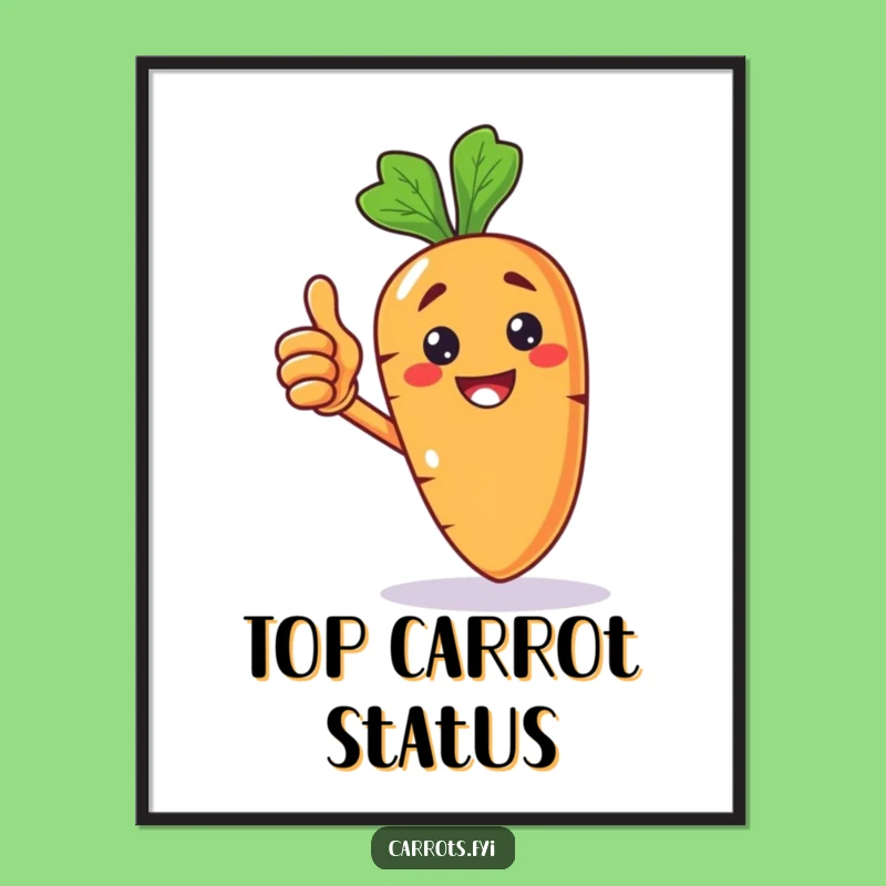 Funny Carrot Thumbs Up Poster: Brighten Your Wall with This Hilarious Veggie Art!