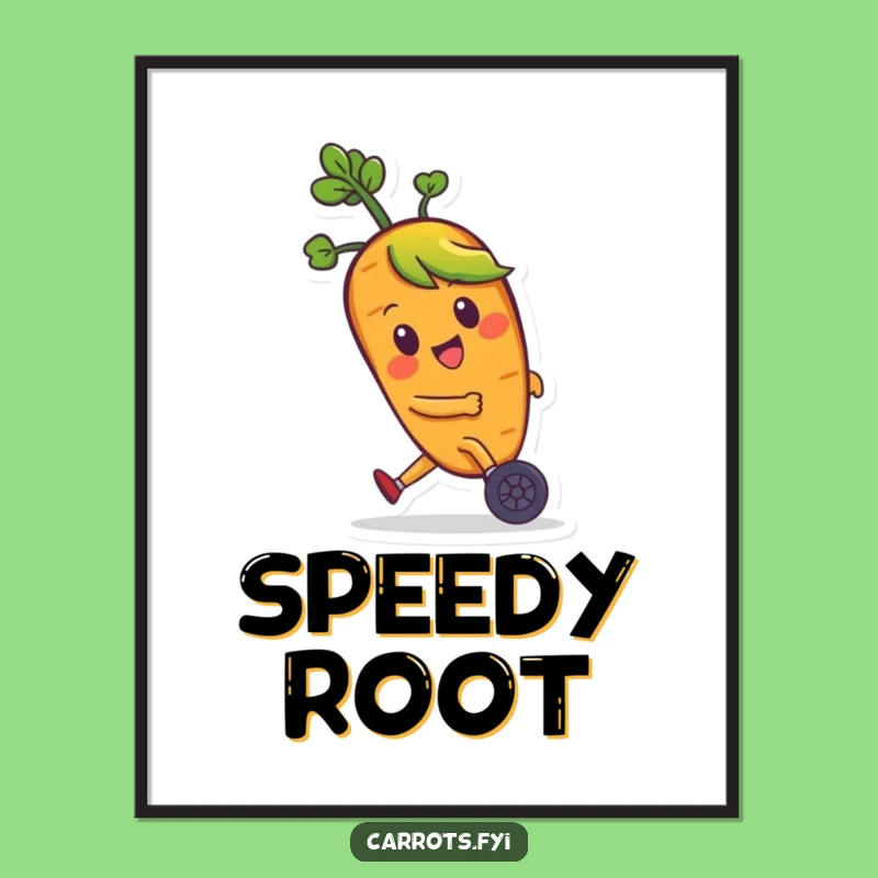 Funny Carrot Zooming Poster - Brighten Your Walls with this Hilarious Veggie Art!