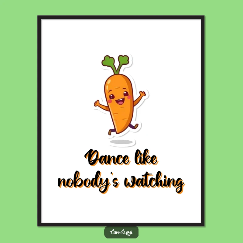 Funny Dancing Carrot Poster: Brighten Your Wall with Hilarious Veggie Art