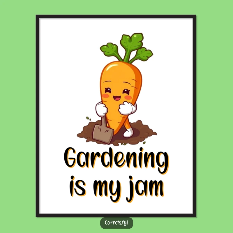 Funny Gardening Carrot Poster: Add Rustic Charm with Hilarious Veggie Art