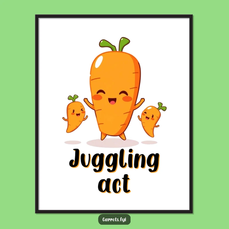 Funny Juggling Carrot Poster - Add Whimsy to Your Walls with this Hilarious Veggie Art!