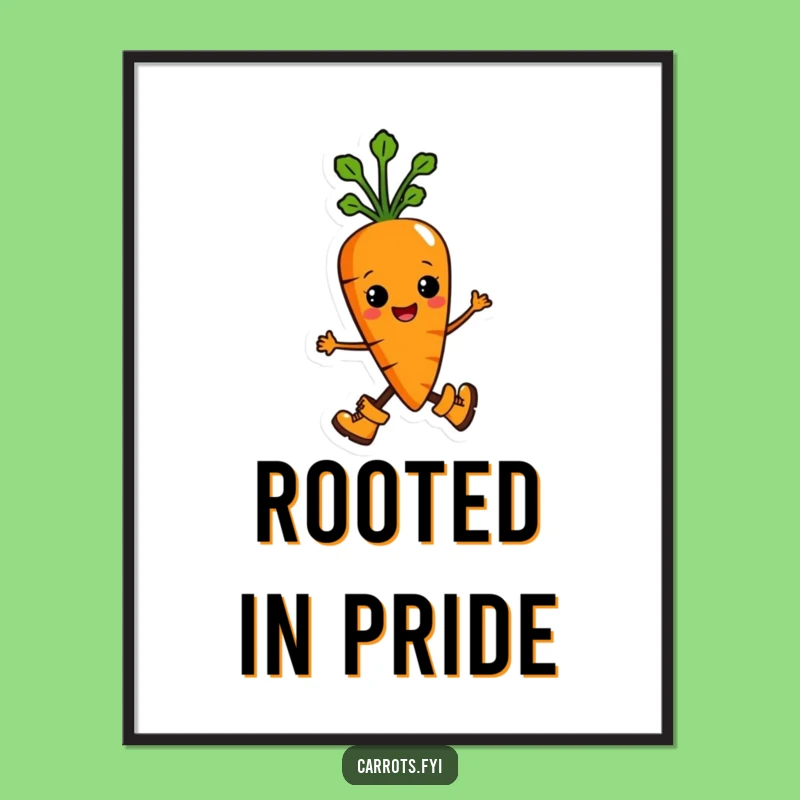 Funny Marching Carrot Poster: Hilarious Wall Art for a Proud, Determined Vibe