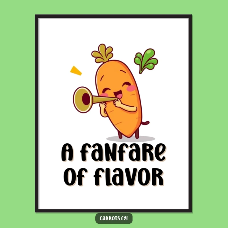 Funny Trumpet Carrot Poster: Hilarious Wall Art for a Cheerful Atmosphere