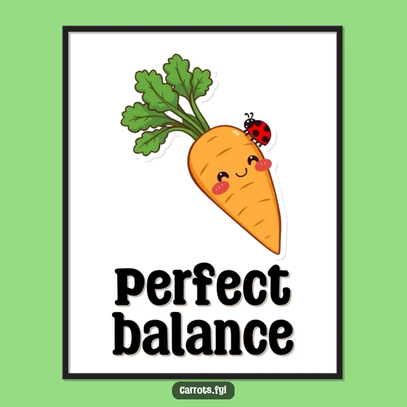 Funny Balancing Carrot Poster: Sweet Veggie Art for a Gentle Touch!