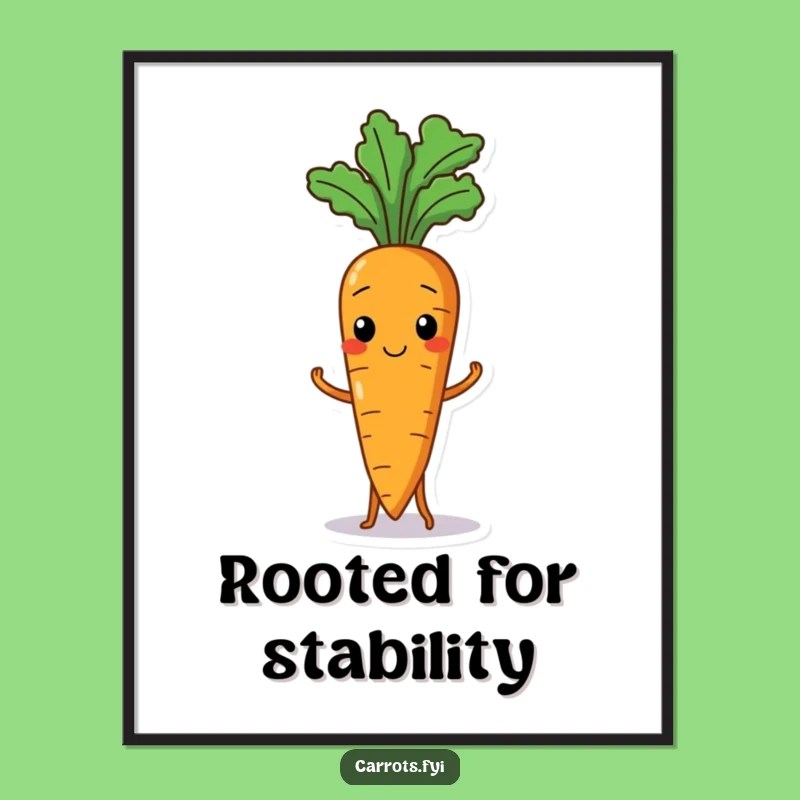 Funny Wobbly Carrot Poster: Hilarious Vegetable Art, Perfect Funny Gift for Your Wall