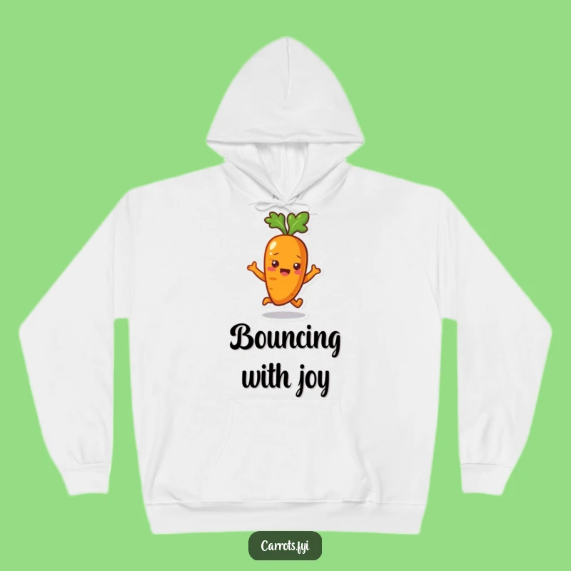 Funny Carrot Bounce Hoodie: Cozy Veggie Character Sweatshirt, Perfect Funny Gift
